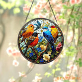 Faux Stained Glass Bird Suncatcher Stained Glass Ornament Birthday Gift For Her Mom Wife Grandma Bird Lover Gift